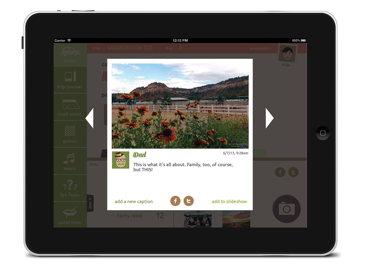 Along for The Ride lightbox screen