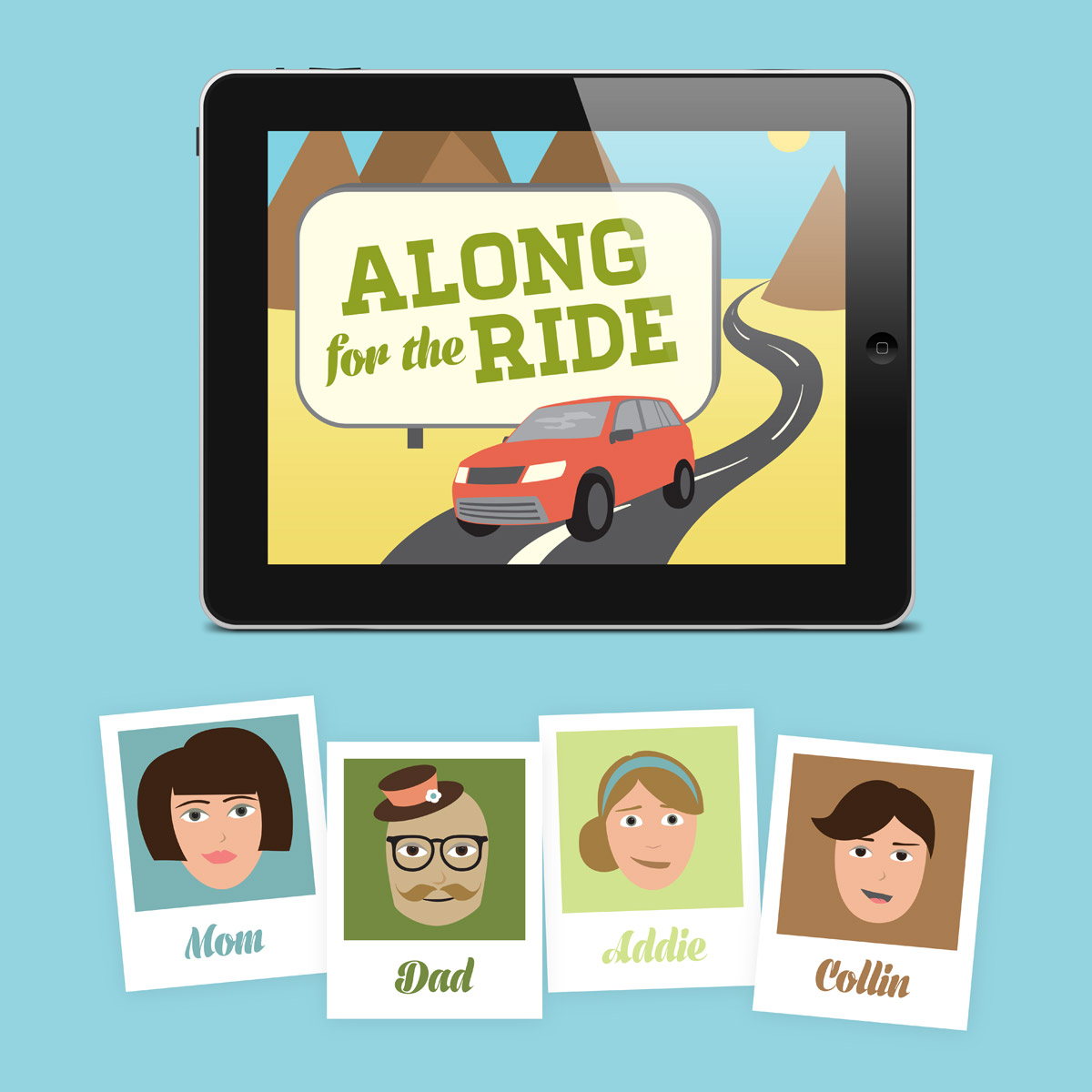 Along For The Ride app with sample avatars