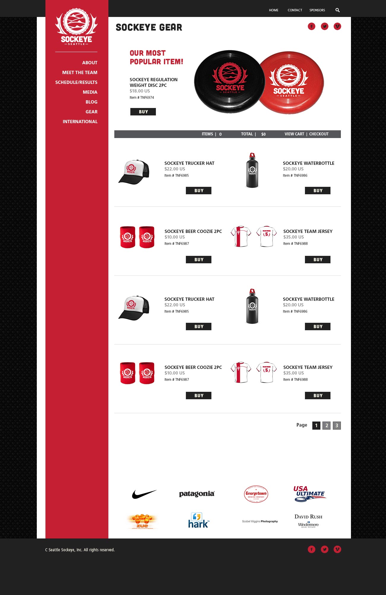 Seattle Sockeye gear page